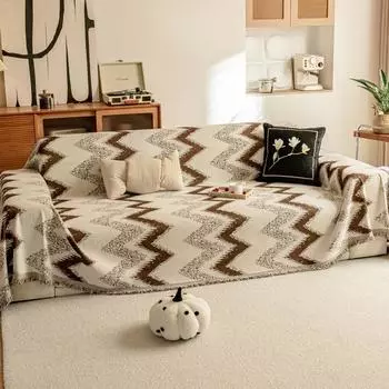 Chenille Sofa Towel Geometry Sofa Cover for Living Room Couch Cushion Non-slip Slipcover Autumn Winter 1/2/3/4 Seater Covers 180x130
