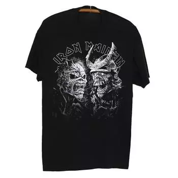 Черная футболка унисекс Iron Maiden Senjutsu Grayscale Heads S