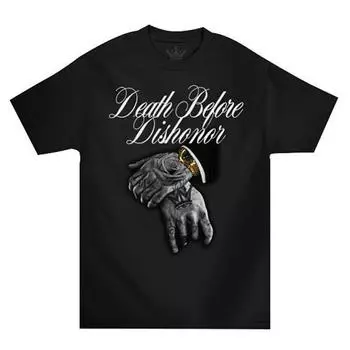 Черная футболка унисекс Mafioso Death B4 Dishonor с короткими рукавами в стиле хип-хоп S