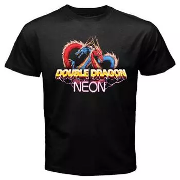 Черная футболка унисекс с логотипом Double Dragon Retro Game S