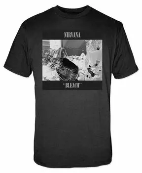 Черная классическая футболка унисекс с фотографией группы Nirvana Bleach Band Rock Metal Band S
