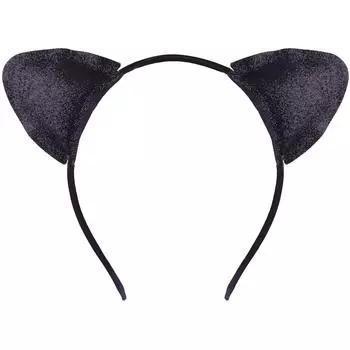 Черная кошачья повязка на голову с ушками Furry Padded Catwoman повязки на голову Cat