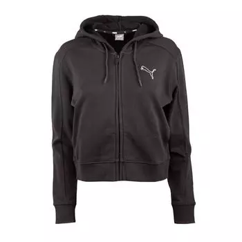Черная укороченная толстовка на молнии с капюшоном Женское PUMA