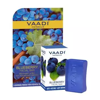 Черничное мыло для лица: против признаков старения кожи (25 г), Blueberry Facial Bar Anti-Ageing, Vaadi Herbals