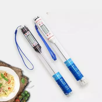 Черно-белый электронный кухонный термометр для масла, барбекю и выпечки с жидкостным дисплеем - TP101 -50°C to 300°C чёрный