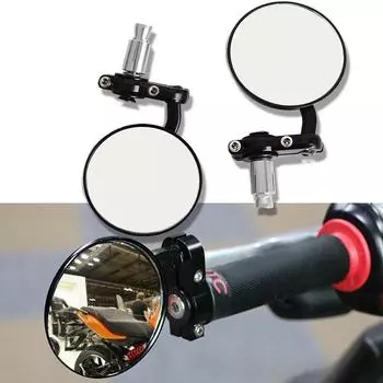 Черное модифицированное зеркало заднего вида на руль мотоцикла Harley для электромобилей и мотоциклов. rearview mirror