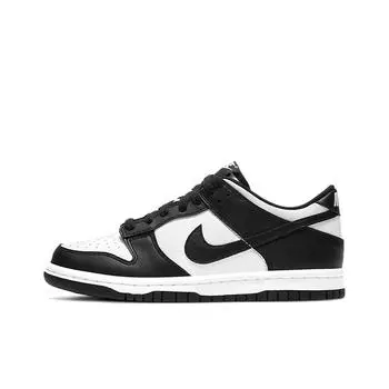 Черные белые детские кроссовки Nike Dunk Low GS CW1590-100 36