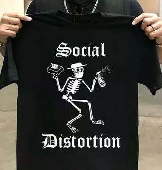Черные футболки унисекс Skeleton Social Distortion S