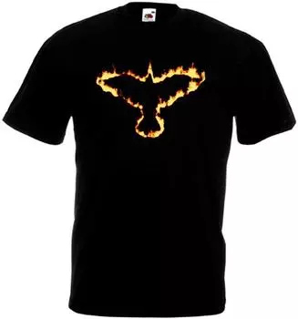Черные футболки унисекс The Flaming Crow V1 S