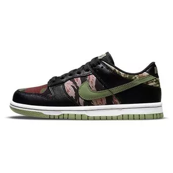Черные мультикамуфляжные кроссовки Nike Dunk Low SE GS Зелено-зелено-белые DB1909-001 35.5
