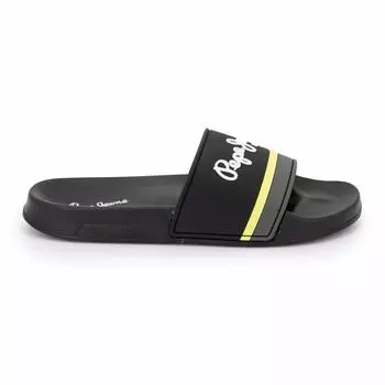 Черные мюли с желтыми и серыми полосками t40/45 Мужской PEPE JEANS 41 чёрный