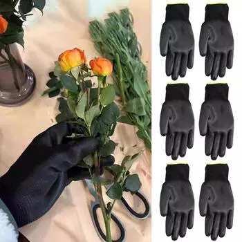 Черные садовые перчатки, защитные перчатки из искусственной кожи, рабочие перчатки для садоводов