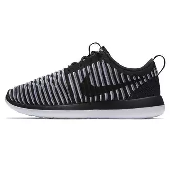 Черные женские кроссовки Nike Roshe Two Flyknit черно-белые 844929-001