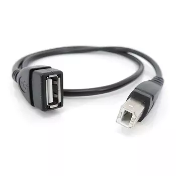Черный 50 см USB 2.0 тип A мама к USB B папа сканер 3D принтер разъем удлинитель кабель USB принтер удлинитель провод адаптер