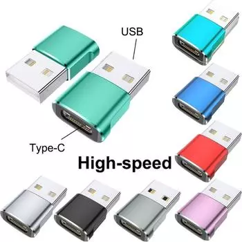 Черный адаптер типа C к USB Алюминиевый адаптер USB типа C USB-C Мужской OTG-конвертер для порта Type-C