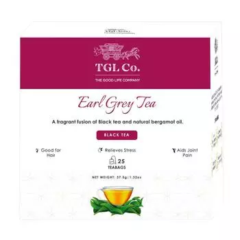 Черный чай Эрл Грей (25 пак, 1,5 г), Earl Grey Black Tea, TGL Co.
