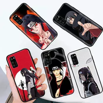 Черный чехол для iPhone 16 15 Plus 14 13 12 11 Pro 8 6 SE XR XS Max P30 Nova 5T Y5P Y6 Y7 Y8P Y9 Realme C30 C33 C31 W-82 Наруто Итачи Учиха iPhone 13 Pro зелёный