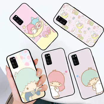 Черный чехол для iPhone 16 15 Plus 14 13 12 11 Pro 8 6 SE XR XS Max P30 Nova 5T Y5P Y6 Y7 Y8P Y9 Realme C30 C33 C31 L-30 Little Twin Stars Huawei Y8P арлекин