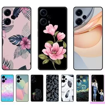 Черный чехол для Poco F5 Pro PocoF5, милая задняя крышка с мультяшным рисунком на Poco F5, силиконовая противоскользящая противоударная сумка с полной защитой Poco F5 5G белый