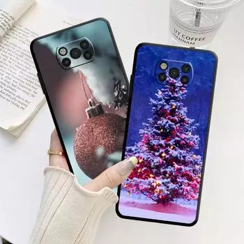 Черный чехол для Samsung Galaxy M13 M12 M22 M23 M33 M52 M32 5g M31 M30s M51 M31s M11 M31 Prime, милый чехол с рождественской елкой for Samsung M11