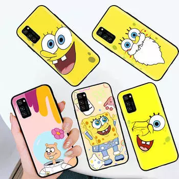 Черный чехол для Samsung Note 20 Lite S24 Ultra S23 A03 A05 A06 A11 A71 A15 A16 A13 A24 A25 A33 A52 A53 A50 M55 M35 Plus S-38 Милый Спанч Боб Samsung A33 5G олений