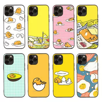 Черный чехол для Samsung Note 20 Lite S24 Ultra S23 A03 A05 A06 A11 A71 A15 A16 A13 A24 A25 A33 A52 A53 A50 M55 M35 Plus H-2 Gudetama Lady Egg Samsung A31 коричневато-жёлтый