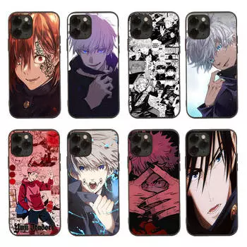 Черный чехол для Xiaomi Poco X6 X4 M5 M6 F5 F6 C65 C55 C50 C51 C40 Pro Redmi 14C A3X 13C 12C 11T 10A 9C Note 7 6 8A Plus D-53 Jujutsu Kaisen Xiaomi 12 жасмин