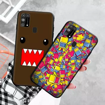 Черный чехол для Xiaomi Redmi 13C Note 9 iPhone XR 7 8 14 15 11 12 13 X XS Pro Max Samsung A25 S23 S24 FE Ultra Plus Domo Kun iPhone 8 чёрный