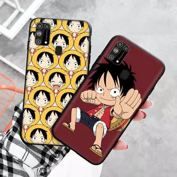 Черный чехол для Xiaomi Redmi 13C Note 9 iPhone XR 7 8 14 15 11 12 13 X XS Pro Max Samsung A25 S23 S24 FE Ultra Plus One Piece Luffy Monkey Xiaomi Poco C40 бездна