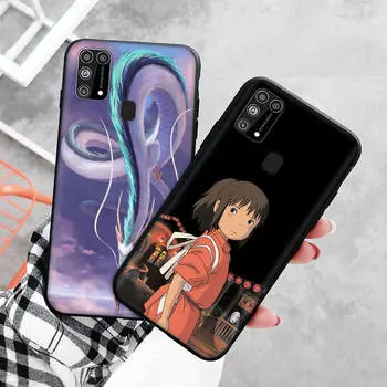 Черный чехол для Xiaomi Redmi 13C Note 9 iPhone XR 7 8 14 15 11 12 13 X XS Pro Max Samsung A25 S23 S24 FE Ultra Plus Унесенные призраками Xiaomi Poco C3 чёрный