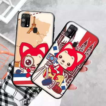 Черный чехол для Xiaomi Redmi 13C Note 9 iPhone XR 7 8 14 15 11 12 13 X XS Pro Max Samsung A25 S23 S24 FE Ultra Plus Ali the Fox Redmi 6 чёрный