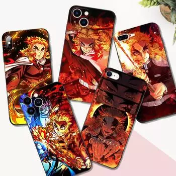 Черный чехол из ТПУ для iPhone 5 5S SE 2020 6 6S 7 8 plus x 10 XR XS 11 12 13 mini pro MAX задняя крышка Rengoku Kyoujurou iphone 12