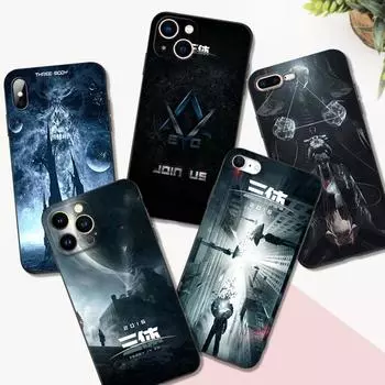 Черный чехол из ТПУ для iPhone 5 5s se 2020 6 6s 7 8 plus x 10 XR XS 11 12 13 mini pro MAX задняя крышка Проблема трех тел iphone 5 5S SE 2016