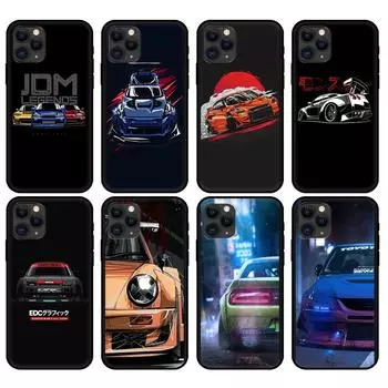 Черный чехол из ТПУ для iPhone 5 5S SE 2020 6 6S 7 8 plus x 10 XR XS 11 12 mini pro MAX задняя крышка крутой японский спортивный автомобиль JDM комикс iphone 5 5S SE