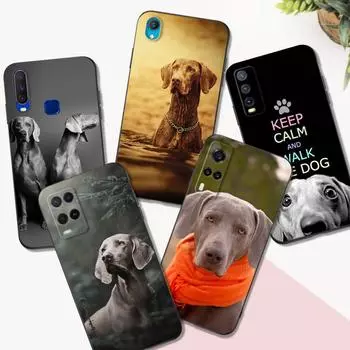 Черный чехол из ТПУ для Vivo V5 V5S V7 V9 Youth V11 V11i V15 V17 NEO V20 E V21 V21E V23 V23E PRO 4G 5G weimaraner Vivo V17 NEO