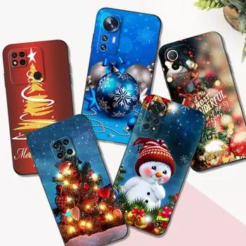 Черный чехол из ТПУ для Xiaomi mi 11i 5G Redmi Note 11 11S 11T Pro PLUS 4G 5G, чехол с елочным светом, зима Redmi Note 11S 4G