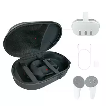 Черный дорожный чехол для Meta Quest 3 All in one Virtual Reality Headset, жесткая сумка для переноски с плечевым ремнем, коробка для хранения
