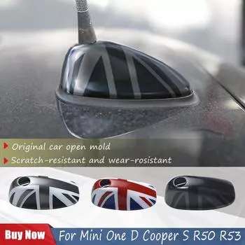 Черный флаг для Mini One Cooper S R50 R53 хэтчбек, автомобильная антенна, украшение в виде антенны, чехол, наклейка, автостайлинг R50 чёрный