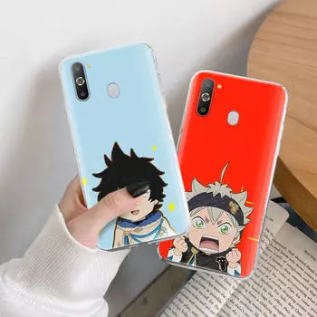 Черный клевер ТПУ чехол для iPhone XR 7 8 14 15 11 12 13 X XS Pro Max Xiaomi Redmi 13C Note 9 Samsung A22 S23 S24 Ultra Plus VIVO Xiaomi Poco F6 аэро