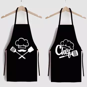Черный кухонный фартук из ткани, устойчивой к пятнам, от Black Chefs
