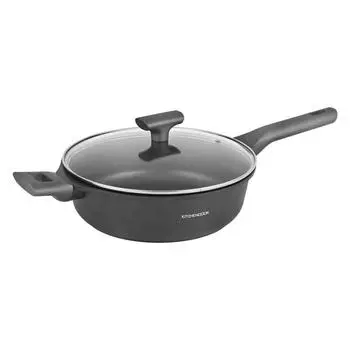 Черный литой алюминиевый сотейник 26 см с крышкой Betty St26tfi от Kitchencook