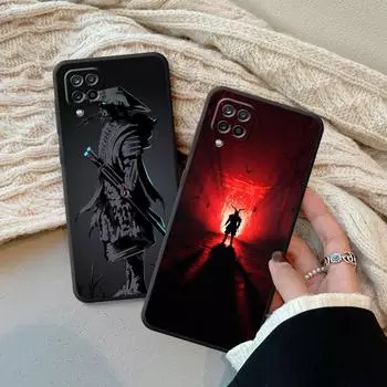 Черный мягкий чехол для Samsung Galaxy A70 A10 A50 A40 A03s A04s A03 Core A04 A02s A10s A20e A02 A01 Samurai Japan Ghost Art Cover Samsung A10