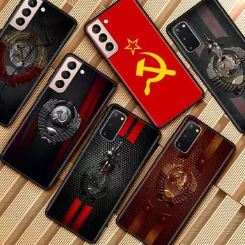 Черный мягкий чехол для Samsung Galaxy S20 FE S21 Ultra S10 Plus S9 S8 S10e A51 A71 S7, силиконовый чехол для телефона, винтажный СССР CCCP Shell Samsung S8 Plus