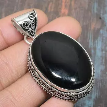 Черный оникс Gemstone Solid 925 Sterling Silver Handmade Wonderful Jewelry Pendant 2.17 Inches чёрный