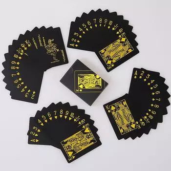 Черный, желтый, покер, игральные карты, настольные игры, синий, белый, детские игрушки, детские игрушки, водонепроницаемая колода из ПВХ, набор карточных игр, сбор