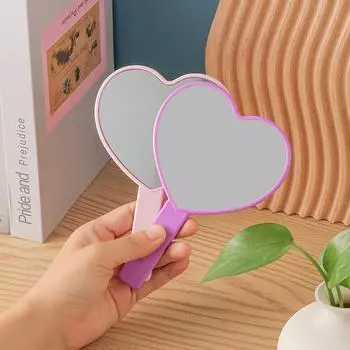 Cherry Heart Handle-Mirror Hand in Hand with A Mirror To Carry Around Cute Little-Mirror for Girls Dressing-Mirror Makeup-Mirror