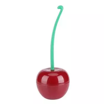 Cherry - Shape Cleaning Toliet Brush Holder Standing Set Lavatory Bathroom Tool