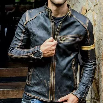 CHEST 5XL Father Plot Мужское пальто Мужское тонкое многофункциональное мотоциклетное пальто в стиле панк для верховой езды Мужское пальто с лацканами S дубильная кора