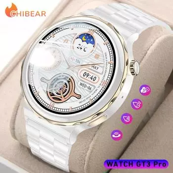 Chibear Nfc Bluetooth Call Smart Watch Women Gt3 Pro Screen Always Show Custom Dial Ip68 Waterproof Women Smartwatch For Huawei