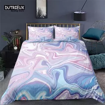 Chic Marble Duvet Cover Set Abstract Marble Texture Bedding Set Geometric Pattern Comforter Cover With Pillowcases Bedroom Decor EU single(135x200cm)